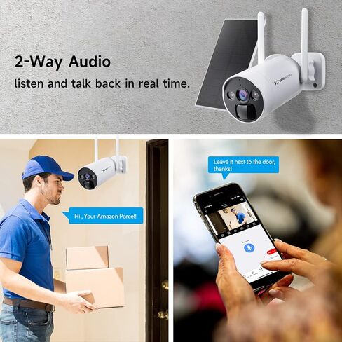 YEEWISE Wire-Free Solar Security Camera System Wireless, 4MP Battery Powered Cameras with Solar Panels, Non-Stop Power, 10CH 4K Wi-Fi NVR, Free Local Storage, PIR Thermal Detection, Motion Spotlight in Kuwait