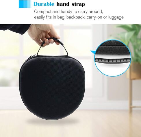 حافظة صلبة من ProCase لجهاز AirPods Max الجديدة، حافظة لسماعات الرأس أثناء السفر مع غطاء وسادة أذن من السيليكون وجيب شبكي، حقيبة تخزين محمولة واقية لـ AirPods Max - رمادي in Kuwait