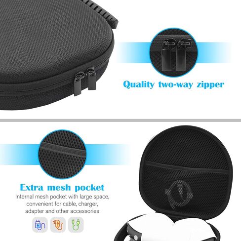 حافظة صلبة من ProCase لجهاز AirPods Max الجديدة، حافظة لسماعات الرأس أثناء السفر مع غطاء وسادة أذن من السيليكون وجيب شبكي، حقيبة تخزين محمولة واقية لـ AirPods Max - رمادي in Kuwait