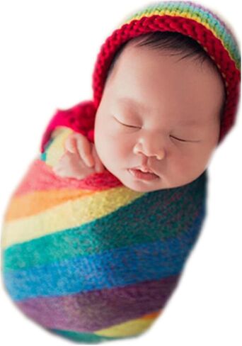 Coberllus Newborn Baby Photography Props Long Ripple Stretch Wrap Blanket Cloth for Boys Girls Photo Shoot (Light Pink) in Saudi Arabia
