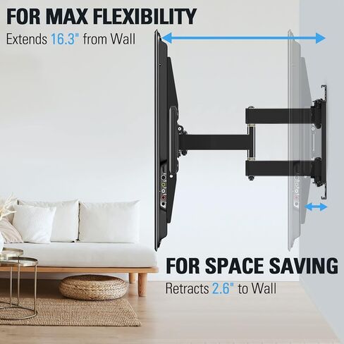 Mounting Dream UL Listed TV Wall Mount for Most 42-84 Inch LED LCD OLED TV,Full Motion TV Mount TV Bracket with Articulating Arms, Max VESA 600x400mm, Up to 100LBS, Fits 16", 18", 24" Studs in Saudi Arabia