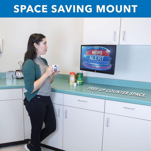 Mount-It! MI-LCDCM Kitchen Under Cabinet Mount TV Ceiling Mount Folding Bracket, 90 Degree Tilt, Fold Down, Swivel for 13 to 23 inch LCD, TV, LED, Monitor, Flat Screens up to VESA 100x100 in Saudi Arabia