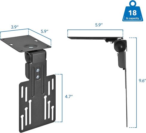 Mount-It! MI-LCDCM Kitchen Under Cabinet Mount TV Ceiling Mount Folding Bracket, 90 Degree Tilt, Fold Down, Swivel for 13 to 23 inch LCD, TV, LED, Monitor, Flat Screens up to VESA 100x100 in Saudi Arabia