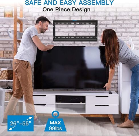 حامل تثبيت على الحائط للتلفزيون من Pipishell Tilt لمعظم أجهزة التلفاز ذات الشاشات المنحنية المسطحة مقاس 26-55 بوصة LED LCD OLED التي يصل وزنها إلى 99 رطلًا بحد أقصى VESA 400x400 مم، وحامل تلفزيون منخفض وحامل تلفزيون مائل 8 درجات يناسب مسافة مسمار خشبي مقا in Kuwait