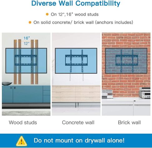 حامل تثبيت على الحائط للتلفزيون من Pipishell Tilt لمعظم أجهزة التلفاز ذات الشاشات المنحنية المسطحة مقاس 26-55 بوصة LED LCD OLED التي يصل وزنها إلى 99 رطلًا بحد أقصى VESA 400x400 مم، وحامل تلفزيون منخفض وحامل تلفزيون مائل 8 درجات يناسب مسافة مسمار خشبي مقا in Kuwait