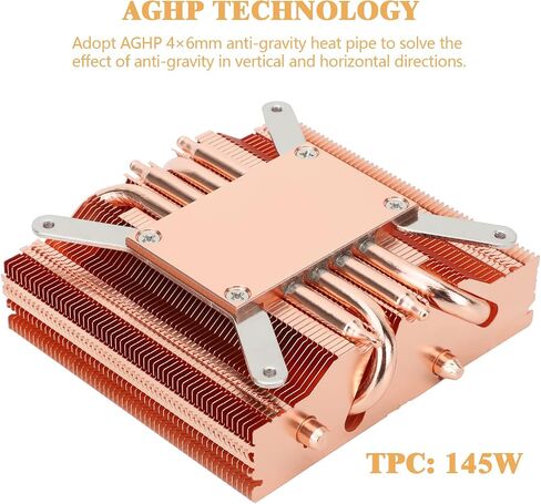 Thermalright AXP90-X47 Full Cooper Low Profile CPU Cooler, with 92mm TL-9015R Slim PWM Fan ITX CPU Cooler, AGHP Technology, 47mm Height,for AMD AM4 AM5/Intel 1700/1150/1151/1200/1851(AXP90 X47 Full) in Kuwait