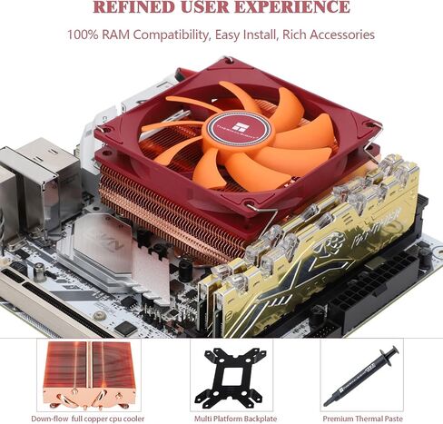 Thermalright AXP90-X47 Full Cooper Low Profile CPU Cooler, with 92mm TL-9015R Slim PWM Fan ITX CPU Cooler, AGHP Technology, 47mm Height,for AMD AM4 AM5/Intel 1700/1150/1151/1200/1851(AXP90 X47 Full) in Kuwait