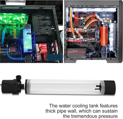 PC Water Pump, G1/4 Acrylic Cylinder Computer Water, 12V 19W CPU Water Cooling Pump Radiator for Computer PC CPU Water Cooling (300mm) in Saudi Arabia
