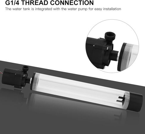 PC Water Pump, G1/4 Acrylic Cylinder Computer Water, 12V 19W CPU Water Cooling Pump Radiator for Computer PC CPU Water Cooling (300mm) in Saudi Arabia