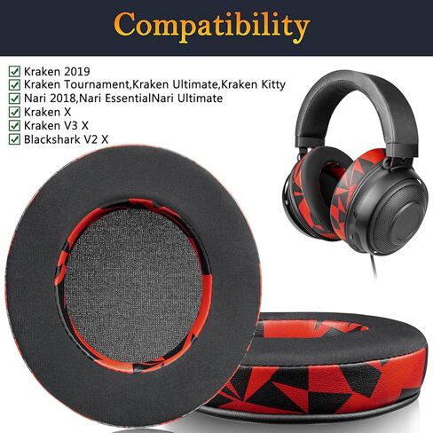 استبدال وسائد الأذن من SOULWIT، لسماعات Razer Kraken 2019/Tournament Edition/Ultimate/Kitty، وسادات الأذن لسماعات Nari/Essential/Ultimate، Blackshark V2 X، Kraken X/V3 X - رمادي in Kuwait
