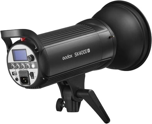 طقم إضاءة ستروب Godox SK400II-V، ضوء ستروب ستوديو 400 وات، لاسلكي مدمج 2.4 جيجا، وقت إعادة التدوير 0.1-1.5 ثانية، لتركيب بوينز مع صندوق سوفت بوكس ​​مثمن 47 بوصة، حامل إضاءة شديد التحمل من الفولاذ المقاوم للصدأ 106 بوصة in Kuwait