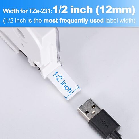 Labelife 6 عبوات بديلة لشريط Brother P Touch TZe لصانع الملصقات 12 مم 0.47 بوصة شريط ملصقات JM ملون TZe-231 JM-231 لصانع الملصقات D210S، P3100D وBrother Ptouch PT-D210 PT-H110 PTD600 in Kuwait