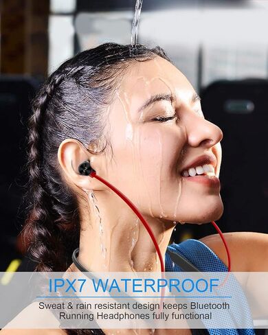 NANAMI Earbuds, Update Bluetooth Wireless Headphones, IPX7 Waterproof, in-Ear Earphones with Mic, Magnetic Neckband, HiFi Stereo Deep Bass Noise Cancellation Headsets,18 Hours Playtime for Gym,Sports in Kuwait