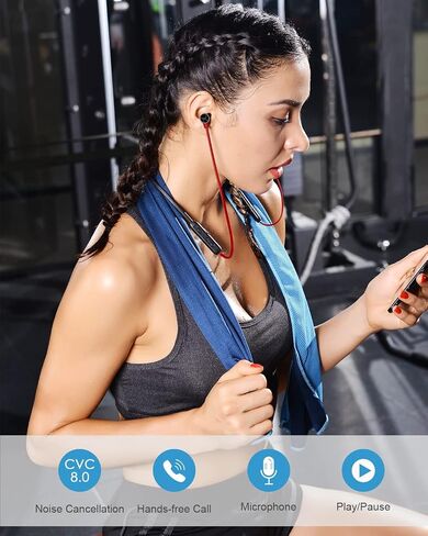 NANAMI Earbuds, Update Bluetooth Wireless Headphones, IPX7 Waterproof, in-Ear Earphones with Mic, Magnetic Neckband, HiFi Stereo Deep Bass Noise Cancellation Headsets,18 Hours Playtime for Gym,Sports in Kuwait