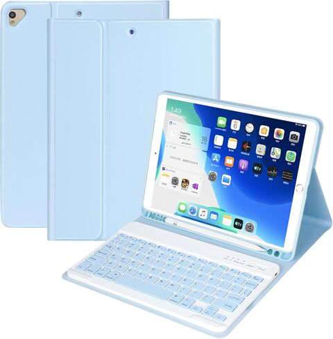حافظة لوحة مفاتيح لجهاز iPad 10.2 بوصة الجيل التاسع/الثامن/السابع مع حامل أقلام، حافظة iPad 10.2 بوصة/iPad Air 3/iPad Pro 10.5 بوصة مع لوحة مفاتيح بلوتوث لاسلكية، غطاء لوحة مفاتيح قابل للفصل لجهاز iPad الجيل التاسع 2021 (أسود) in Kuwait