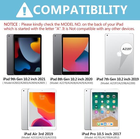 حافظة لوحة مفاتيح لجهاز iPad 10.2 بوصة الجيل التاسع/الثامن/السابع مع حامل أقلام، حافظة iPad 10.2 بوصة/iPad Air 3/iPad Pro 10.5 بوصة مع لوحة مفاتيح بلوتوث لاسلكية، غطاء لوحة مفاتيح قابل للفصل لجهاز iPad الجيل التاسع 2021 (أسود) in Kuwait