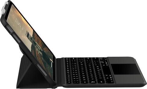 حافظة URBAN ARMOR GEAR UAG مصممة لجهاز iPad 10.9 بوصة الجيل العاشر 2022 مع لوحة مفاتيح قابلة للفصل باللون الأسود/الرمادي الإنجليزي، لوحة مفاتيح بلوتوث لاسلكية متينة متعددة اللمس، لوحة تتبع بإضاءة خلفية، غطاء ذكي in Saudi Arabia