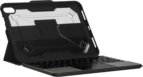 حافظة URBAN ARMOR GEAR UAG مصممة لجهاز iPad 10.9 بوصة الجيل العاشر 2022 مع لوحة مفاتيح قابلة للفصل باللون الأسود/الرمادي الإنجليزي، لوحة مفاتيح بلوتوث لاسلكية متينة متعددة اللمس، لوحة تتبع بإضاءة خلفية، غطاء ذكي in Saudi Arabia