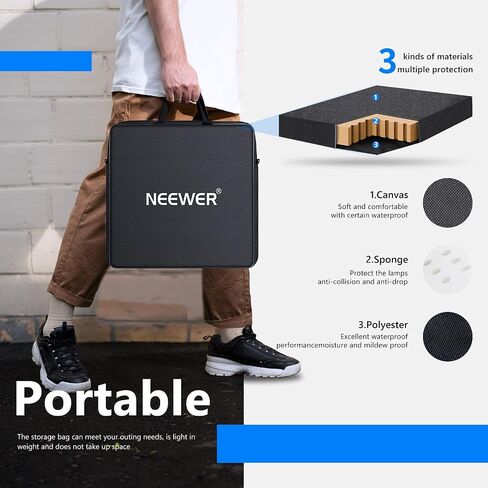Neewer Ring Light Kit [Upgraded Version-1.8cm Ultra Slim] - 18 inches, 3200-5600K, Dimmable LED Ring Light with Light Stand, Rotatable Phone Holder, Hot Shoe Adapter for Portrait Makeup Video Shooting in Saudi Arabia