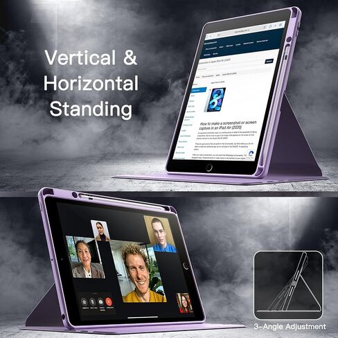 JETech حافظة دوارة 360 درجة لجهاز iPad 9th/8th/7th Gen 10.2 بوصة، أرجواني فاتح in Kuwait