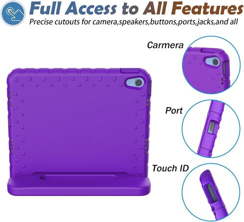 حافظة LTROP iPad الجيل العاشر للأطفال، حافظة iPad 10.9 2022، حافظة iPad الجيل العاشر، حافظة iPad 10 للأطفال، حافظة متينة قابلة للتحويل للأطفال الصغار لجهاز iPad 10.9 بوصة الجيل العاشر، أزرق in Kuwait