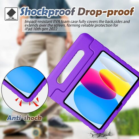 حافظة LTROP iPad الجيل العاشر للأطفال، حافظة iPad 10.9 2022، حافظة iPad الجيل العاشر، حافظة iPad 10 للأطفال، حافظة متينة قابلة للتحويل للأطفال الصغار لجهاز iPad 10.9 بوصة الجيل العاشر، أزرق in Kuwait