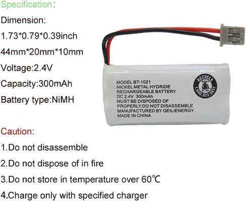2.4V 300mAh BT-1021 BT-1025 BT-1008 BT-1016 Phone Battery Compatible with Uniden BT1021 Empire CPH-515B BBTG0798001 Cordless Phone (4-Pack) in Saudi Arabia