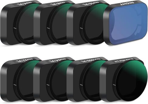 مجموعة فلاتر ND/PL 8 قطع من مينجفين متوافقة مع دي جيه اي ميني 3/ميني 3 برو، ND4/PL، ND8/PL، ND16/PL، ND32/PL، ND64/PL، ND1000/PL، ناتشورال نايت واسود in Kuwait