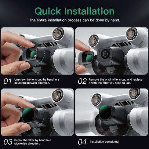 مجموعة فلاتر ND/PL 8 قطع من مينجفين متوافقة مع دي جيه اي ميني 3/ميني 3 برو، ND4/PL، ND8/PL، ND16/PL، ND32/PL، ND64/PL، ND1000/PL، ناتشورال نايت واسود in Kuwait