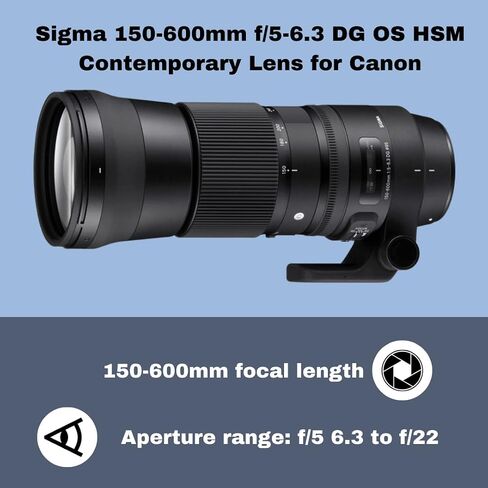 Sigma 150-600mm 5-6.3 Contemporary DG OS HSM Lens for Canon DSLR Cameras USB Dock and Two 64GB SD Card Bundle (7 Items) in Saudi Arabia