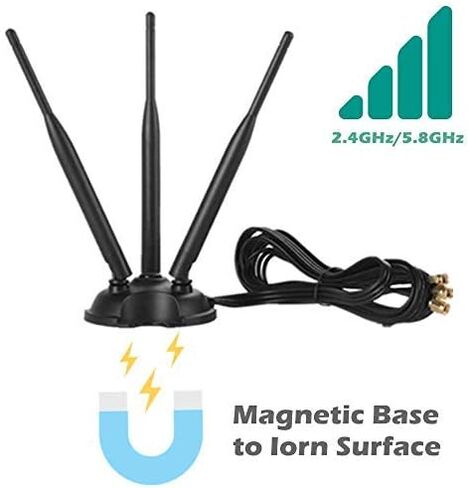 تيكتو هوائي واي فاي ثنائي النطاق 2.4GHz - 5.8GHz مع موصل RP-SMA قاعدة مغناطيسية ثلاثية لراوتر الشبكة اللاسلكية - محول USB - بطاقات PCI PCIe - معزز اشارة - موسع نطاق لاسلكي in Kuwait