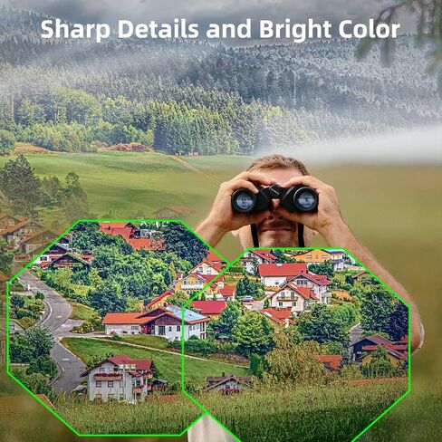 CofunKool 10x50 Binoculars for Adults, HD Binoculars with Carry Bag and Neck Strap, Compact Porro Prism Birding Telescope for Travel Hunting Hiking in Kuwait