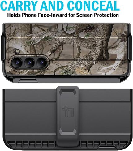 حافظة مزودة بمشبك وفتحة قلم S لهاتف Galaxy Z Fold 5 5G، وغطاء تكتيكي للهاتف العاري وحزام مخصص وحامل عرض وحامل لهاتف Samsung Z Fold5 (SM-F946U، 2023) - زيتوني OD أخضر in Kuwait