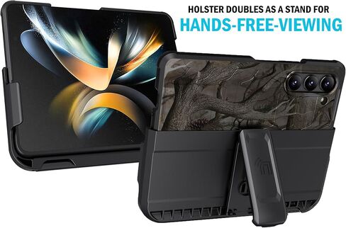 حافظة مزودة بمشبك وفتحة قلم S لهاتف Galaxy Z Fold 5 5G، وغطاء تكتيكي للهاتف العاري وحزام مخصص وحامل عرض وحامل لهاتف Samsung Z Fold5 (SM-F946U، 2023) - زيتوني OD أخضر in Kuwait