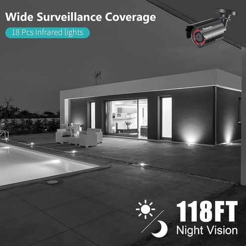 كاميرا مراقبة Rraycom 1080P HD 2000TVL 4 في 1 TVI/CVI/AHD/960H CVBS CCTV كاميرا خارجية داخلية، رؤية ليلية بالأشعة تحت الحمراء بطول 115 قدم، كاميرا IP67 مقاومة للطقس للمراقبة التناظرية DVR in Kuwait