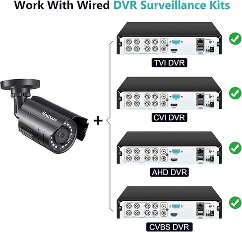 كاميرا مراقبة Rraycom 1080P HD 2000TVL 4 في 1 TVI/CVI/AHD/960H CVBS CCTV كاميرا خارجية داخلية، رؤية ليلية بالأشعة تحت الحمراء بطول 115 قدم، كاميرا IP67 مقاومة للطقس للمراقبة التناظرية DVR in Kuwait