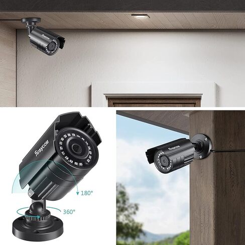 كاميرا مراقبة Rraycom 1080P HD 2000TVL 4 في 1 TVI/CVI/AHD/960H CVBS CCTV كاميرا خارجية داخلية، رؤية ليلية بالأشعة تحت الحمراء بطول 115 قدم، كاميرا IP67 مقاومة للطقس للمراقبة التناظرية DVR in Kuwait