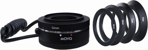 محول عدسة ماكرو عكسي من Movo AF لكاميرات Canon EOS DSLR بما في ذلك 90D، 80D، 77D، 70D، 7D، 6D، 5D، 1D، Digital Rebel SL3، SL2، T8i، T7i، T6s، T6i، T5i، T5، T4i، و اكثر in Saudi Arabia