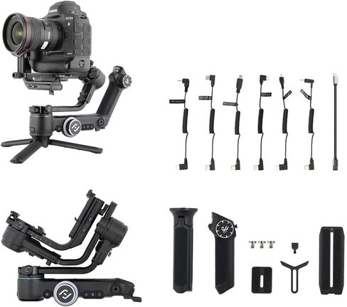 FeiyuTech SCORP-C 3-Axis Handheld Gimbal Stabilizer for DSLR&Mirrorless Camera for Sony A6500/6600 A7III A7R,Canon R5,R6,R8,Nikon D7500/Z5,Max 5.51lbs Professional Video Stabilizer,Official-Authorized in Kuwait