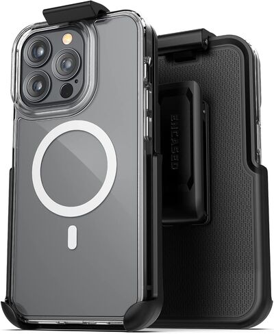 Encased Clear-Back for iPhone 13 Pro Belt Clip Case Magsafe Compatible Phone Case with Holster (2021) in Kuwait