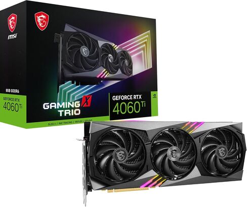 بطاقة الرسومات MSI GeForce RTX 4060 Ti Gaming X Trio 8G (8 جيجابايت GDDR6/PCI Express 4.0/2685 ميجا هرتز/18000 ميجا هرتز) in Kuwait