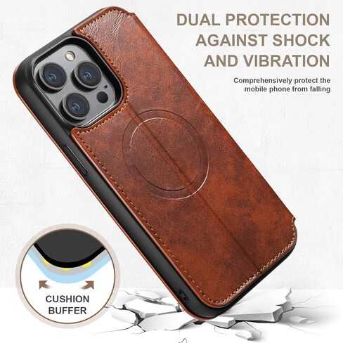 SINIANL Case Wallet for iPhone 12, iPhone 12 Pro Wallet Case Compatible with MagSafe Wireless Charging Magnetic Leather Flip Folio Cover Kickstand and Cash Credit Card Holder for Men Women Khaki in Kuwait