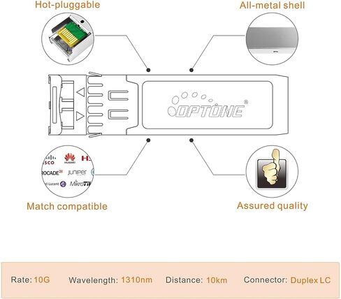10Gb SFP sfp-10g-lr, OPTONE SFP+ 10G Single Mode Dual Fiber 1310nm SMF 10km LC Compatible with Cisco SFP-10G-LR, DDM Ubiquiti UF-SM-10G, Mikrotik,Netgear,Edge-core and More(2Pack) in Saudi Arabia