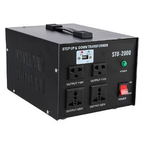 YaeCCC 2000VA محول جهد كهربي محول عالي التحمل خطوة لأعلى ولأسفل 110 إلى 220 فولت مع منفذ USB in Kuwait
