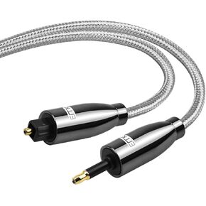 كابل صوت بصري، كابل ضوئي EMK Toslink إلى Mini Toslink مع سترة مضفرة للمسرح المنزلي، شريط الصوت، التلفزيون، PS4، Xbox، Playstation (16.5 قدم/5 متر) in Kuwait