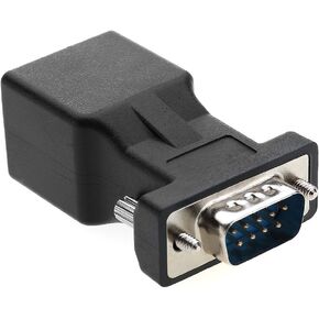 LFHUKEJI RS232 to RJ45, DB9 9-Pin Serial Port Male to RJ45 Female Cat5e/6 Ethernet LAN Extend Adapter