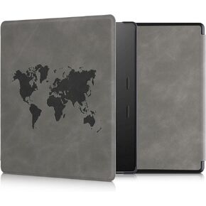 kwmobile Cover Compatible with Amazon Kindle Oasis 10. Generation Cover - eReader Case - Magnolias Grey