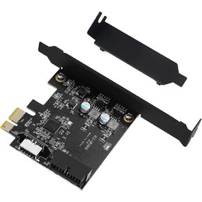 19 Pin USB3.0 + Type-E 5Gbps PCI Express Card USB Front Panel Adapter for Windows/Mac OS/Linux Desktop PC(for Front Panel USB A USB C) in Kuwait