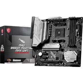 MSI MAG B550M Mortar MAX WiFi Gaming (AMD Ryzen 5000 Series, AM4, DDR4, PCIe 4.0, SATA 6Gb/s, M.2, USB 3.2 Gen 2, HDMI/DP, Wi-Fi 6E, Bluetooth 5.2, 2.5Gbps LAN, Micro ATX) in Kuwait