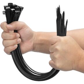 XINGO 24 inch Black Long Zip Ties Heavy Duty 100 PCS, 200LBS Ultra Strong Plastic Wire Ties, Large Cable Ties Extra Long Tie Wraps, Indoor and Outdoor UV Resistant in Saudi Arabia